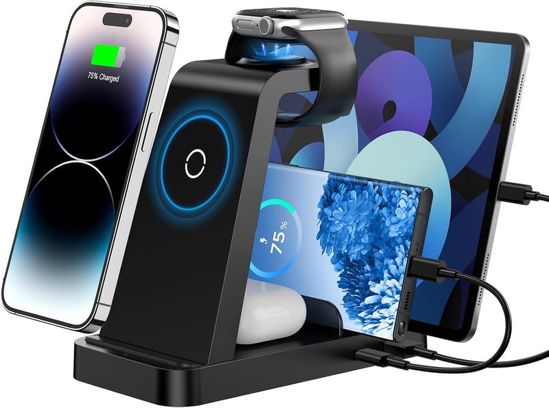 GAUOLN Wireless Charger for iPhone - 5 in 1 Charging Station for Multiple Devices Apple: Fast Wireless Charging Stand Dock for iPhone 17 16e 16 15 14 13 12 Pro Max Apple Watch Airpods - Image 1
